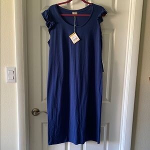 Blue Ruffle Sleeve Dress